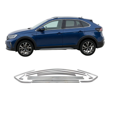 VW Taigo Cam Çıtası Komple Set Çerçevesi Kromu Nikelajı