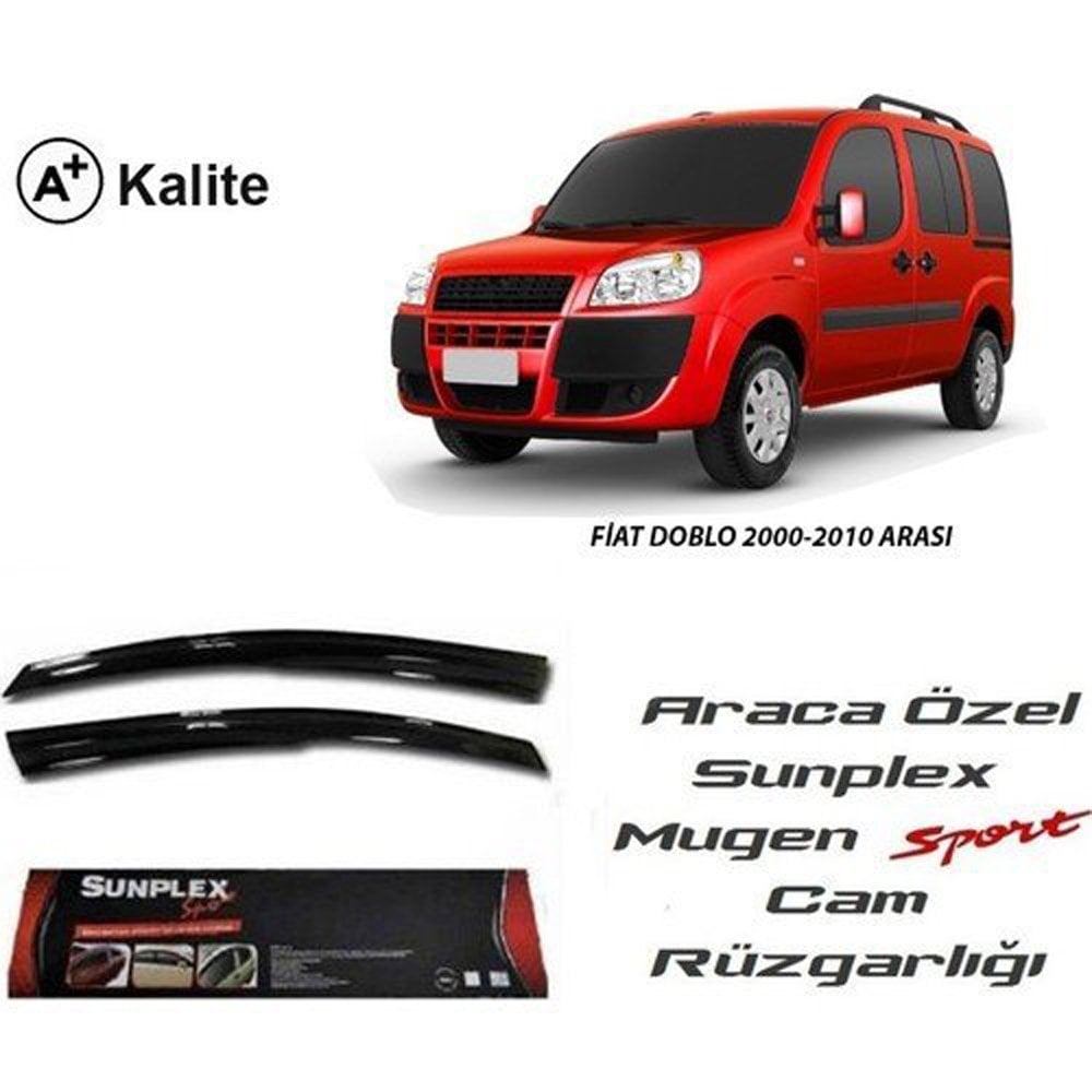 Fiat Doblo Cam Rüzgarlığı Mugen Tip Sunplex 2li