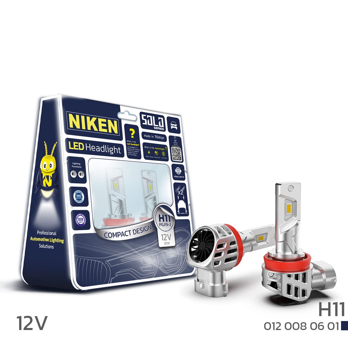 H11 Led Xenon Far Ampulü Solo Serisi Niken 8000 Lümen