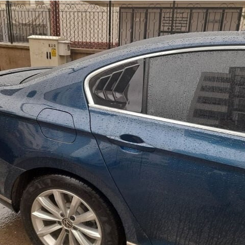 Volkswagen Passat B8 Kelebek Cam Kaplama Vizörü Parlak Siyah