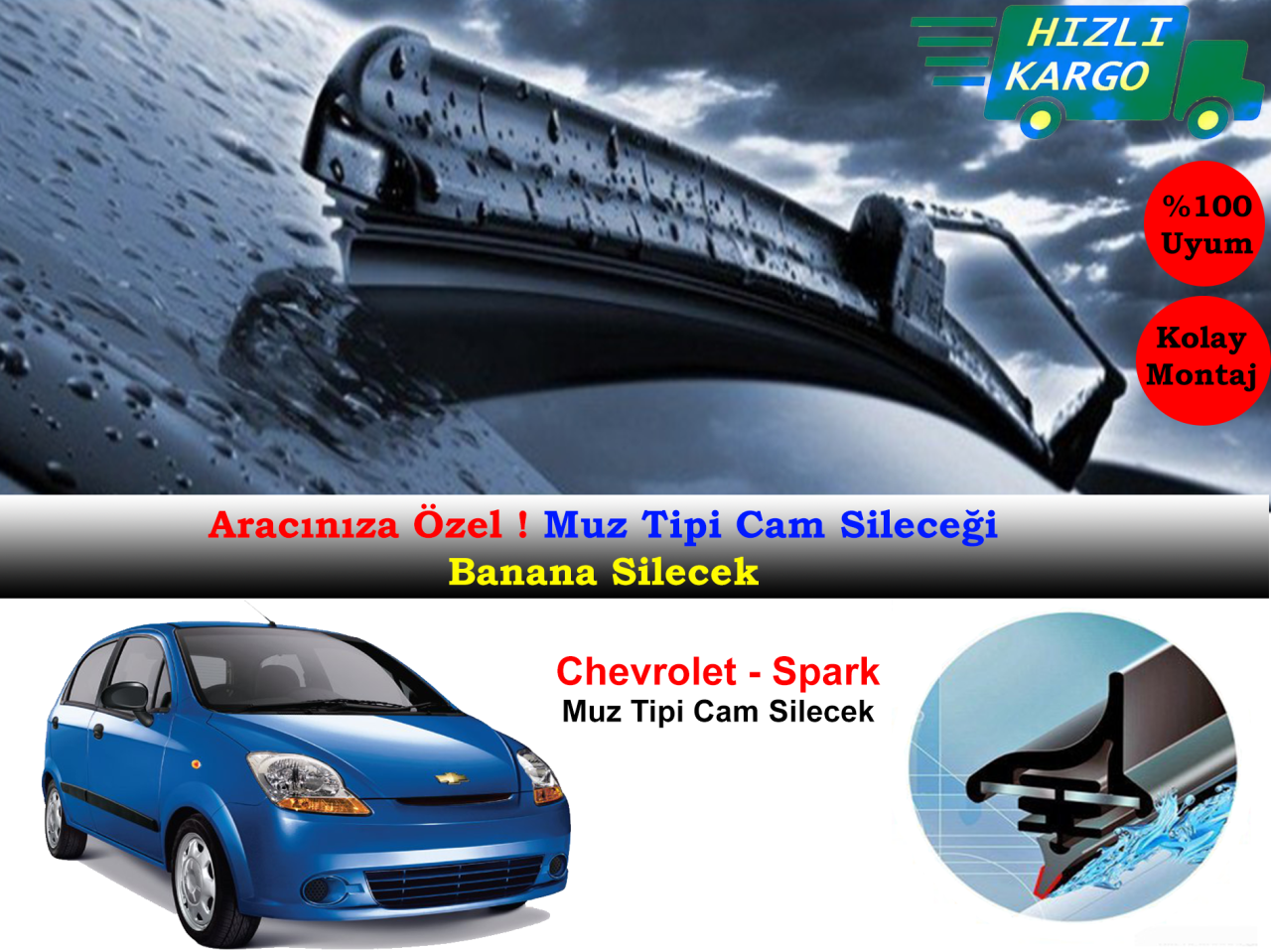 Chevrolet Spark 2005-2012 Muz Silecek Takımı