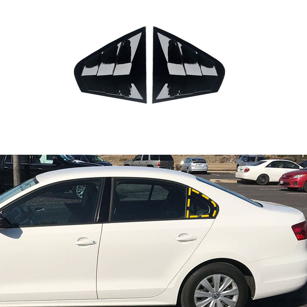 Volkswagen Jetta Kelebek Cam Kaplama Vizörü Parlak Siyah