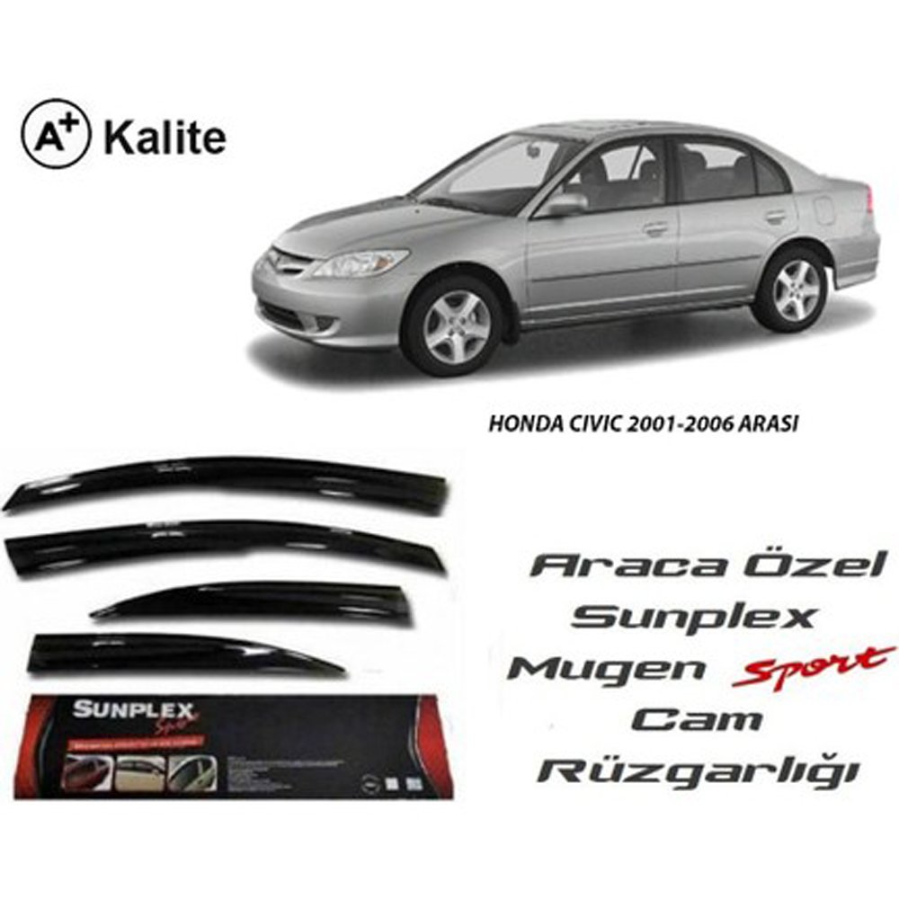 Honda Civic Cam Rüzgarlığı Mugen Tip Sunplex 2001-2006