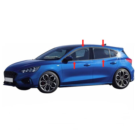Ford Focus 4 HB Cam Çıtası Komple Set Çerçevesi Kromu Nikelajı 2019 Sonrası