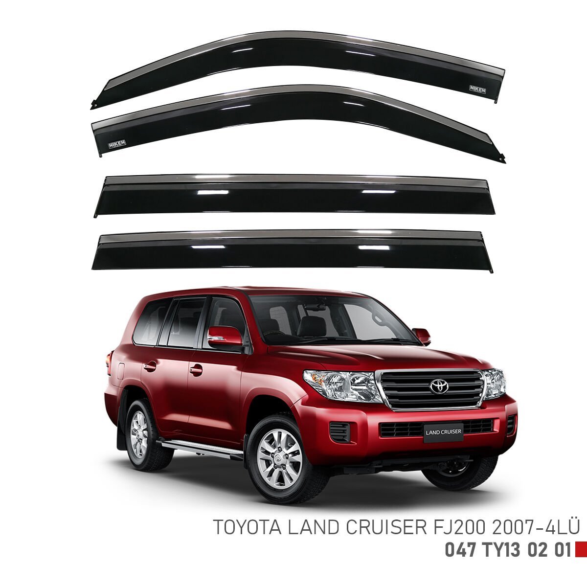 Toyota Land Cruiser FJ200 Kromlu Cam Rüzgarlığı Niken 2007 Sonrası