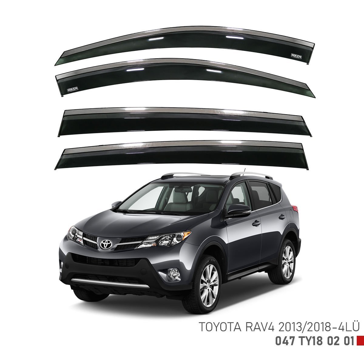 Toyota Rav-4 Kromlu Cam Rüzgarlığı Niken 2013-2018 Arası