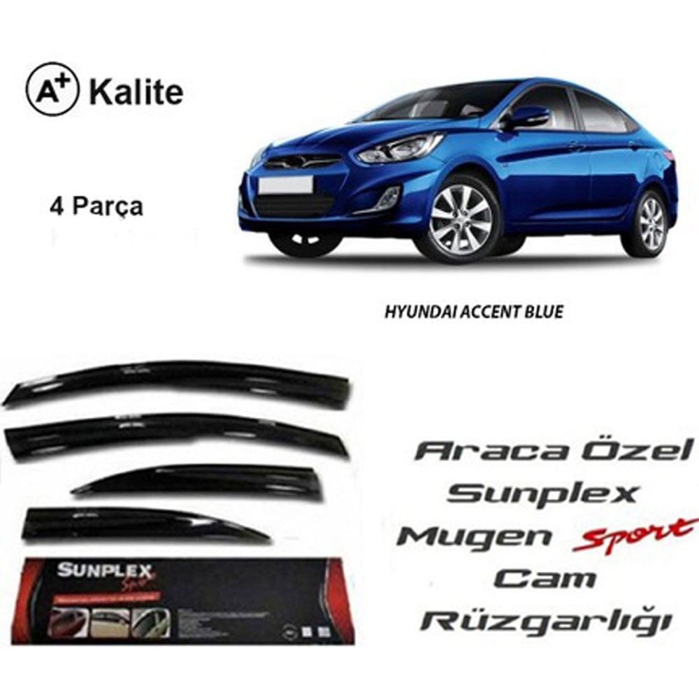Hyundai Accent Blue Cam Rüzgarlığı Mugen Tip Sunplex