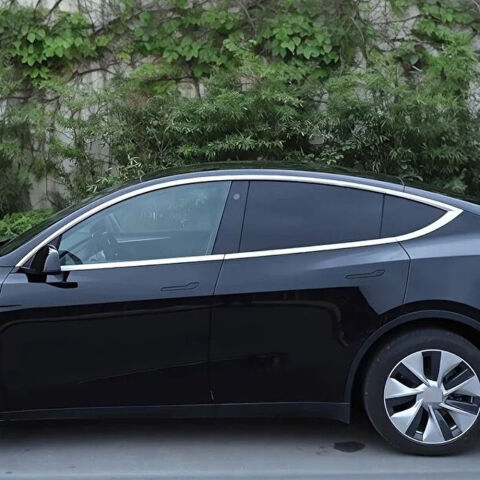 Tesla Model Y Cam Çıtası Komple Set Çerçevesi Kromu Nikelajı 2020 - 2024