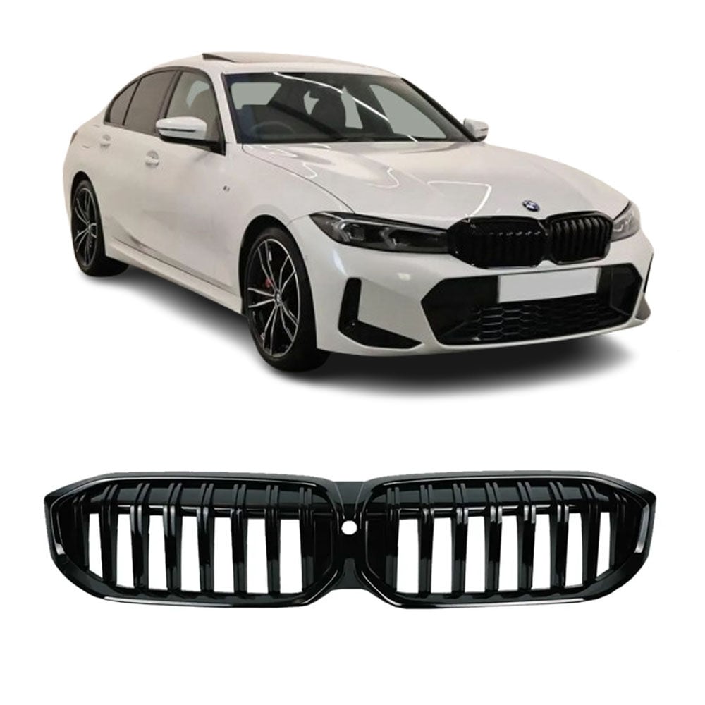 Bmw 3 Serisi G20 LCI Shadow Piano Black Ön Panjur M3  Izgara Böbrek