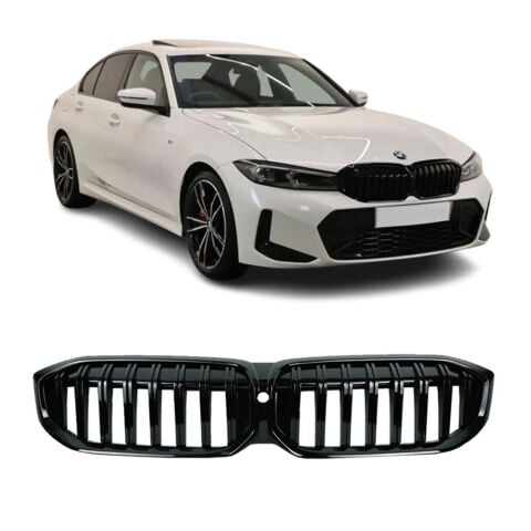 Bmw 3 Serisi G20 LCI Shadow Piano Black Ön Panjur M3  Izgara Böbrek