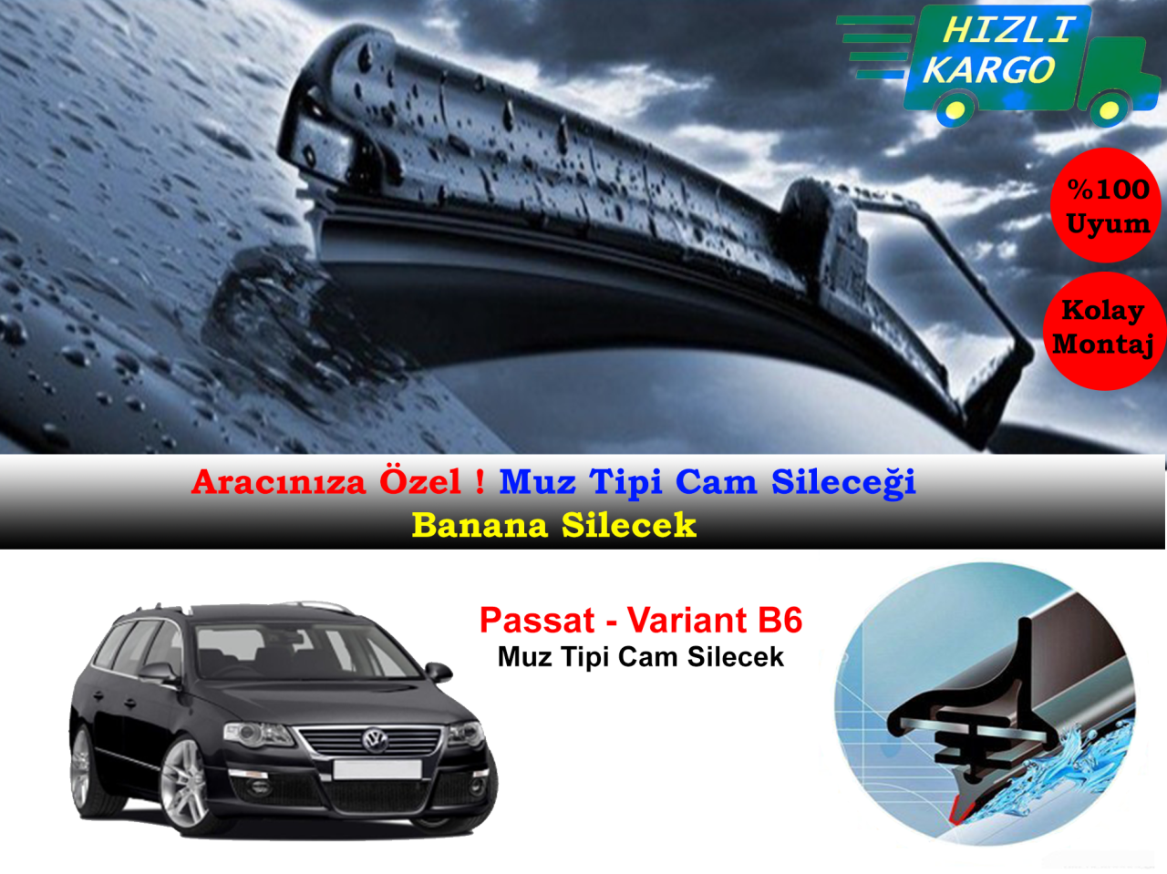 Volkswagen Passat B6 Variant 2005-2010  Muz Silecek Takımı